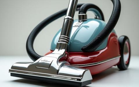 Aspirateur rétro en chrome et brosses restaurées